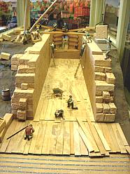 Model of a canal lock being built