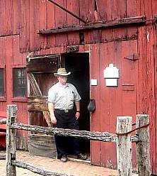 Outside the blacksmith's barn